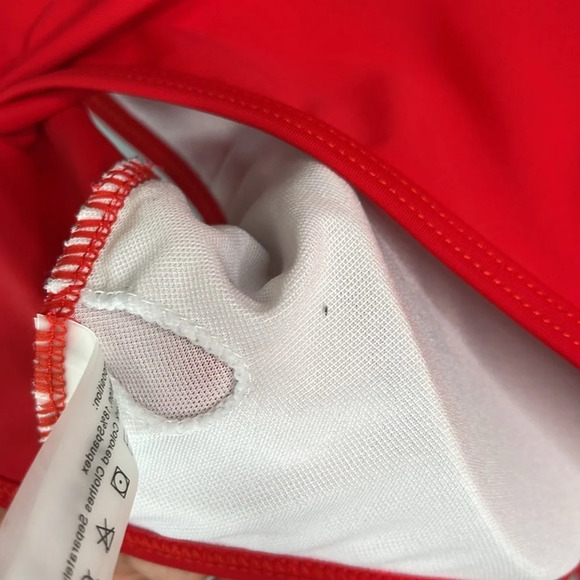 ZAFUL Tied Front Bikini Top Red Removable Pads  Lined Size 6 - Picture 6 of 10